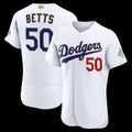 Los Angeles Dodgers #50 Mookie Betts White Fotopoulosg 2026 Gold Collection Authentic Jersey