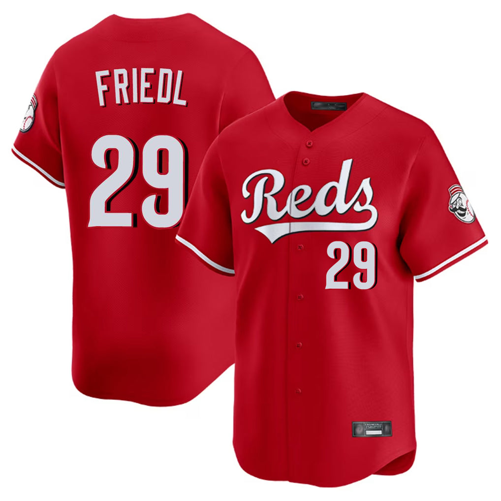 Cincinnati Reds #29 TJ Friedl Player Red Fotopoulosg Home Limited Stitched Jerseys