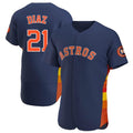Houston Astros #21 Yainer Diaz Player Navy Fotopoulosg Home Limited Elite Stitched Jerseys