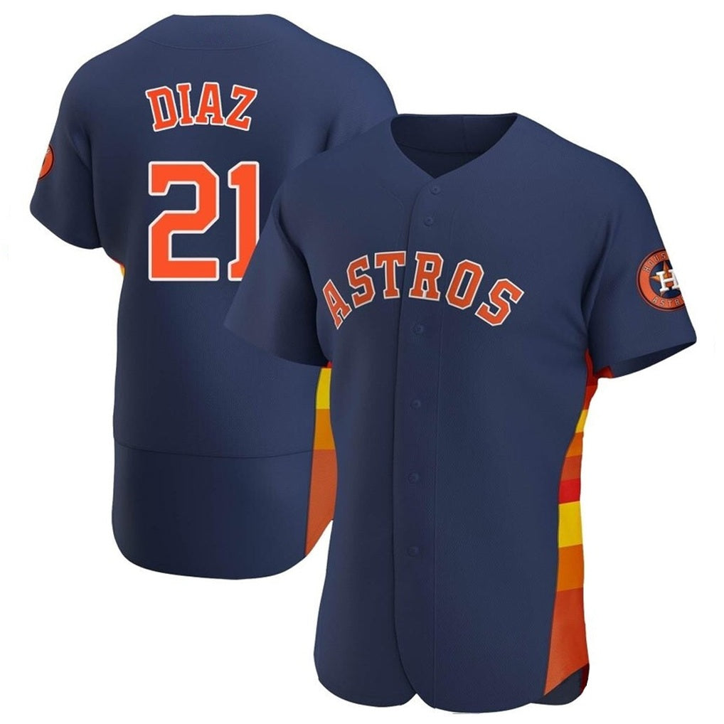 Houston Astros #21 Yainer Diaz Player Navy Fotopoulosg Home Limited Elite Stitched Jerseys