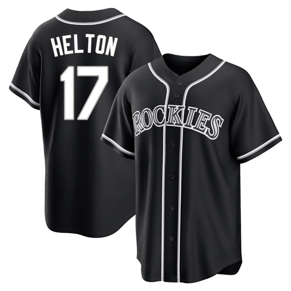 Colorado Rockies #17 Todd Helton Player Black Fotopoulosg Fashion Out Home Game Stitched Jerseys