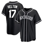Colorado Rockies #17 Todd Helton Player Black Fotopoulosg Fashion Out Home Game Stitched Jerseys