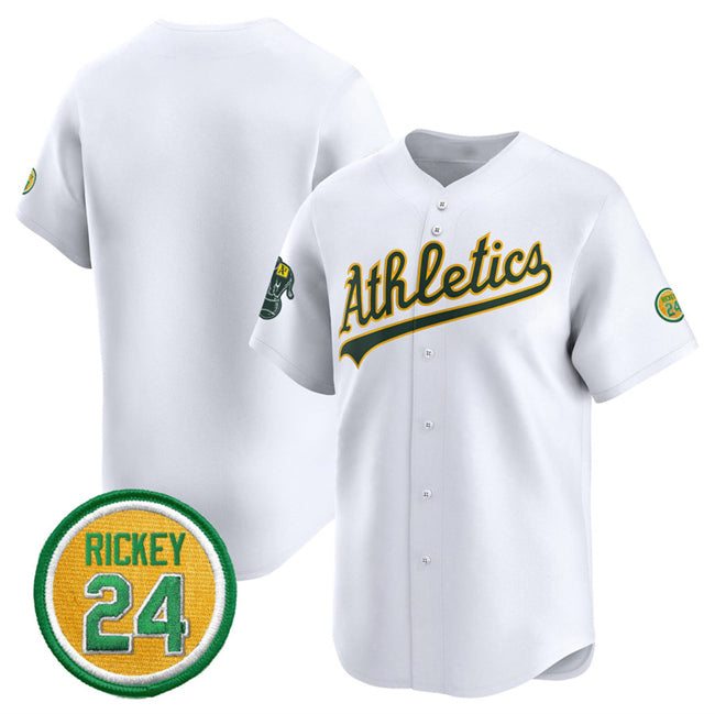 Oakland Athletics Blank White Fotopoulosg 2024 Home Limited With Rickey Henderson Patch Stitched Jersey