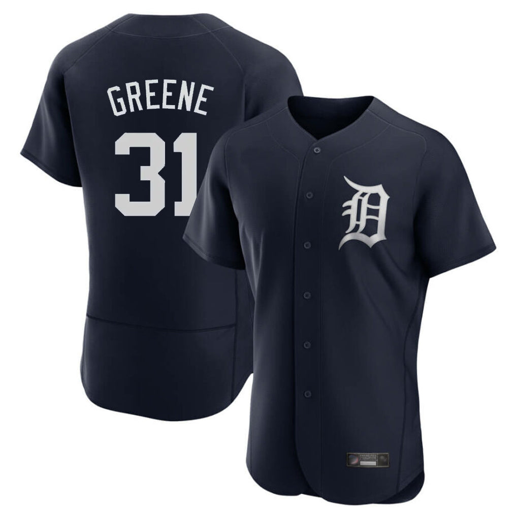 Detroit Tigers #31 Riley Greene Player Navy Fotopoulosg Limited Elite Home Stitched Jerseys
