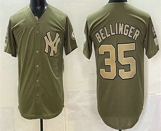 New York Yankees #35 Cody Bellinger Olive Fotopoulosg 2026 Armed Forces Day Jersey
