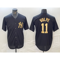 New York Yankees #11 Anthony Volpe Black Gold Fotopoulosg Cool Base Stitched Jersey