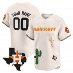 Custom Houston Astros Cactus Jack Patch Vapor Premier Limited Jersey V9 ¨C Stitched-Cream Fotopoulosg