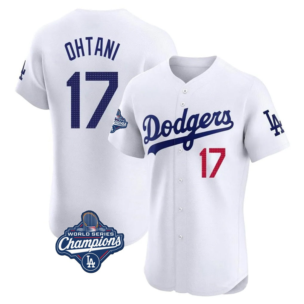 Los Angeles Dodgers #17 Shohei Ohtani Player White Fotopoulosg World Series Meet Limited Elite Home Stitched Jerseys