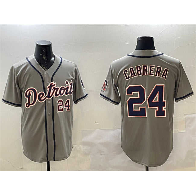 Detroit Tigers #24 Miguel Cabrera Gray Fotopoulosg Cool Base Stitched Jersey