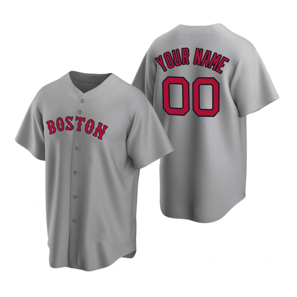 Custom Boston Red Sox Gray Fotopoulosg Stitched Cool Base Road Jersey