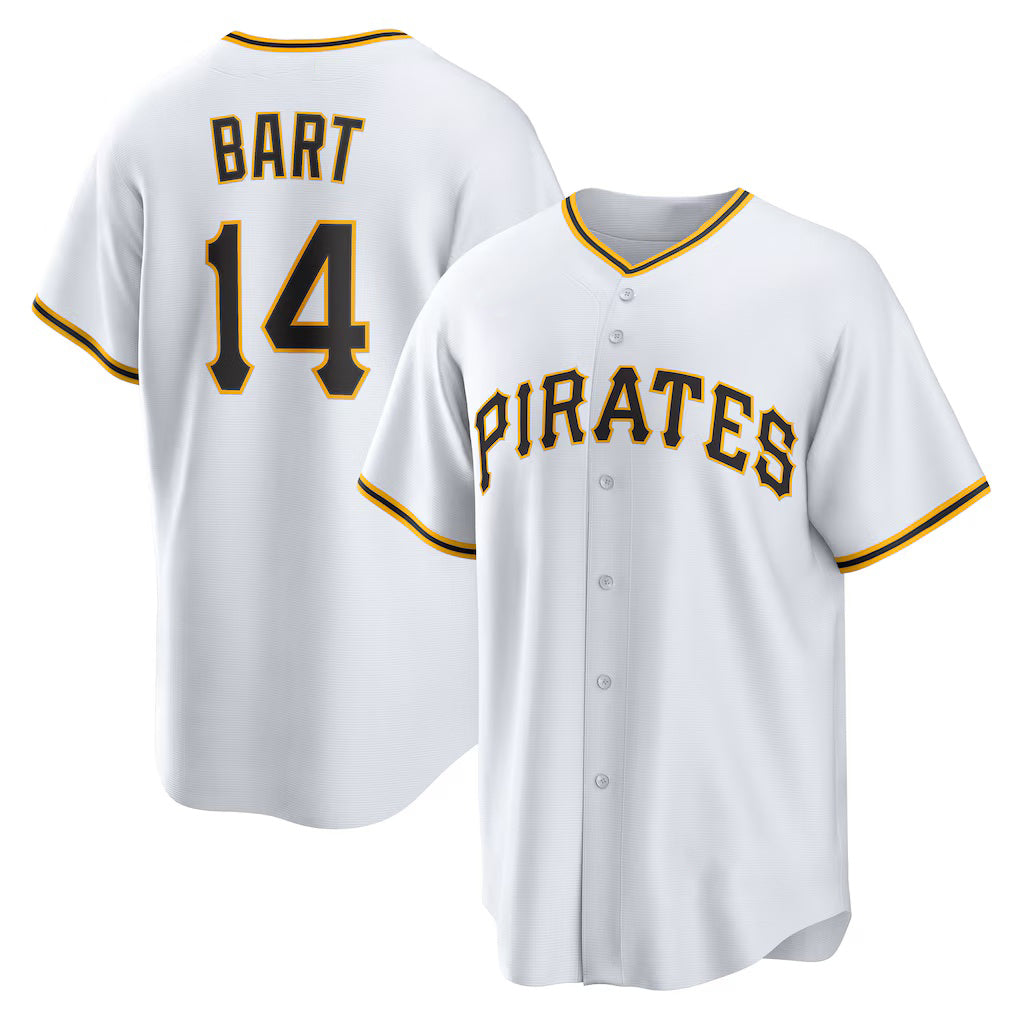 Pittsburgh Pirates #14 Joey Bart White Fotopoulosg Home Replica Jersey