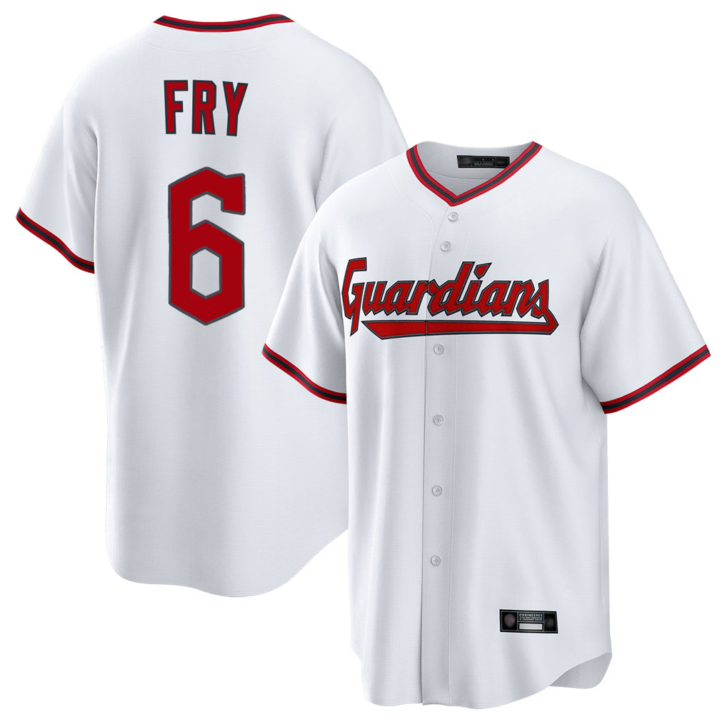 Cleveland Guardians #6 David Fry Player White Fotopoulosg Game Home Stitched Jerseys