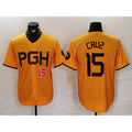 Pittsburgh Pirates #15 Oneil Cruz Yellow Fotopoulosg 2023 City Connect Stitched Jerseys