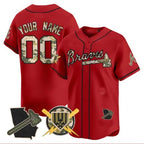 Custom Atlanta Braves Armed Forces Day Vapor Premier Limited Jersey ¨CRed Fotopoulosg