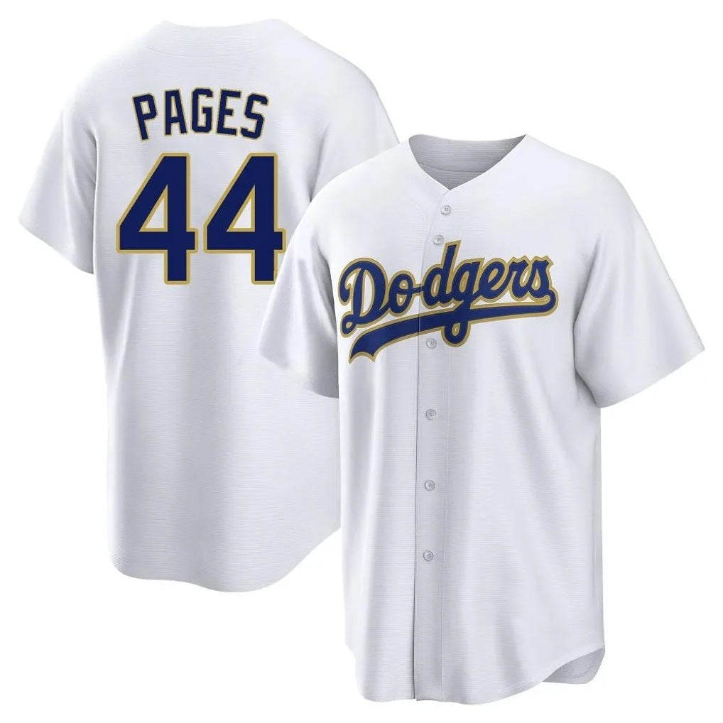 Los Angeles Dodgers #44 Andy Pages Player Gold White Fotopoulosg 2026 Collection Stadium Game Stitched Jerseys