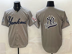 New York Yankees Team Big Logo Grey Fotopoulosg With Patch Limited Stitched Jersey