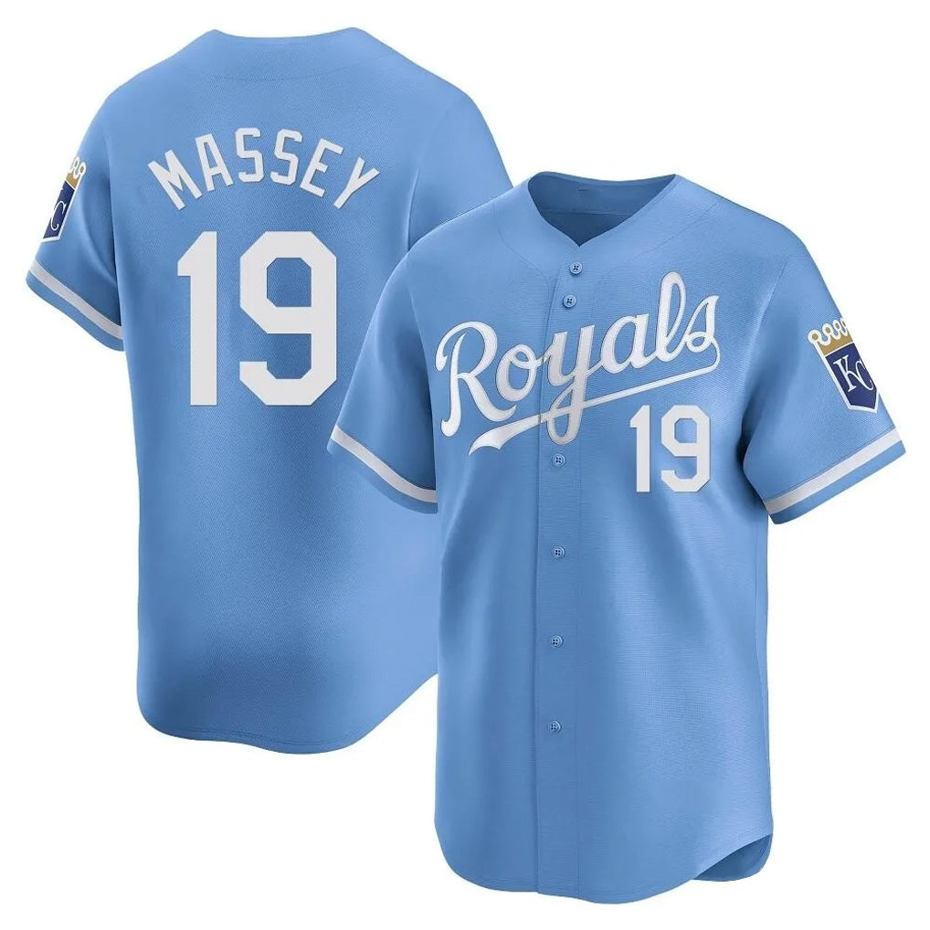 Kansas City Royals #19 Michael Massey Player Light Blue Fotopoulosg Alt Limited Home Stitched Jerseys
