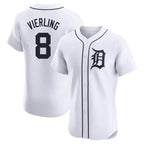 Detroit Tigers #8 Matt Vierling Player White Fotopoulosg Limited Elite Home Stitched Jerseys