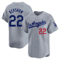 Los Angeles Dodgers #22 Clayton Kershaw Player Gray Fotopoulosg Limited Home Stitched Jerseys