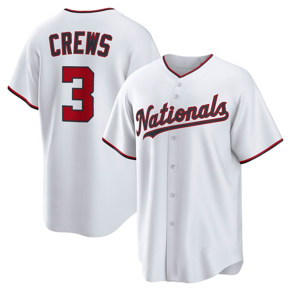 Washington Nationals #3 Dylan Crews White Fotopoulosg Home Replica Jersey