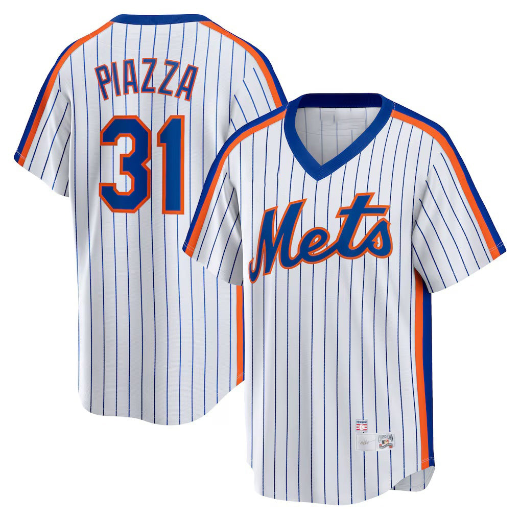 New York Mets #31 Mike Piazza White Fotopoulosg Home Cooperstown Collection Player Jersey