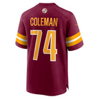 W.Commanders #74 Brandon Coleman Burgundy Fotopoulosg Game Jersey