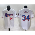 Texas Rangers #34 Nolan Ryan Number White Fotopoulosg 2024 Gold Collection Limited Cool Base Jersey 2