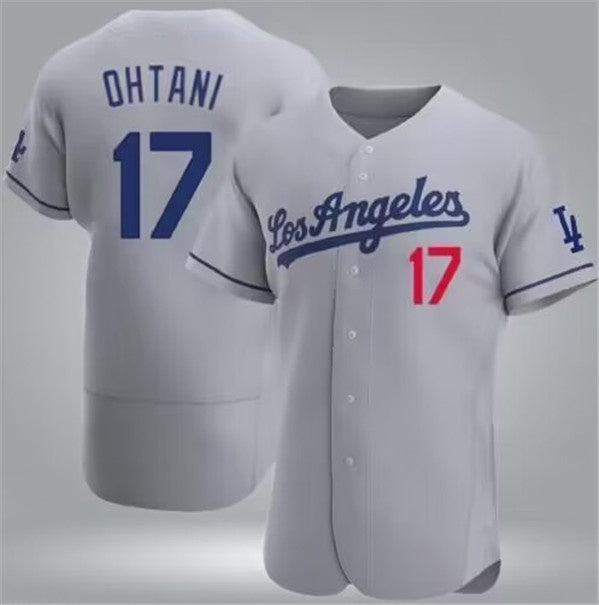 Los Angeles Dodgers #17 Shohei Ohtani Gray Fotopoulosg Flex Base Stitched Jersey