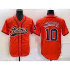 Houston Astros #10 Yuli Gurriel Orange Fotopoulosg With Patch Cool Base Stitched Jersey