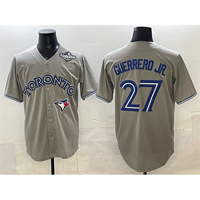 Toronto Blue Jays #27 Vladimir Guerrero Jr. Gray Fotopoulosg 2025 World Series Cool Base Stitched Jersey