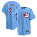 Chicago Cubs #2 Nico Hoerner Player Light Blue Fotopoulosg Home Game Stitched Jerseys