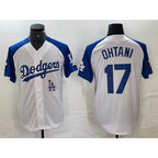 Los Angeles Dodgers #17 Shohei Ohtani White Blue Fotopoulosg Fashion Stitched Cool Base Limited Jersey 2
