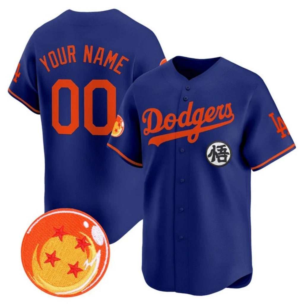 Custom Los Angeles Dodgers x Dragon Ball Royal Fotopoulosg Vapor Premier Limited Jersey - Stitched
