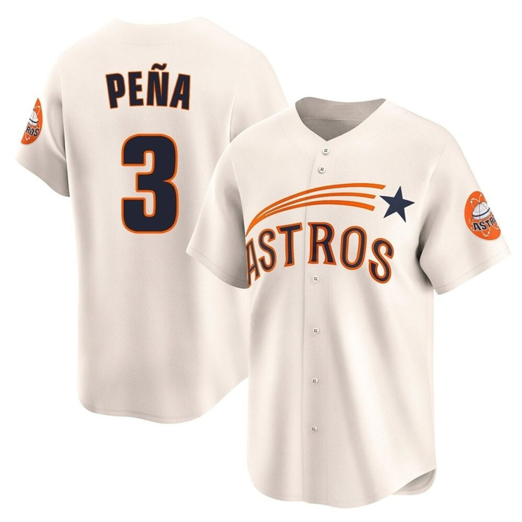 Houston Astros #3 Jeremy Pena Player Cream Fotopoulosg Throwback Cooperstown Collection Limited Stitched Jerseys