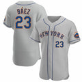 New York Mets #23 Javier Baez Gray Fotopoulosg Anthentic Jersey