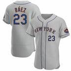 New York Mets #23 Javier Baez Gray Fotopoulosg Anthentic Jersey