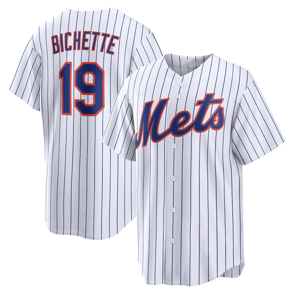 New York Mets #19 Bo Bichette White Fotopoulosg Home Replica Jersey