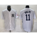New York Yankees #11 Anthony Volpe Name White Fotopoulosg With Patch 2024 Cool Base Stitched Jersey