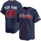 Custom Atlanta Braves Active Player Navy Fotopoulosg 2025 Speedway Classic Alternate Limited Stitched Jersey