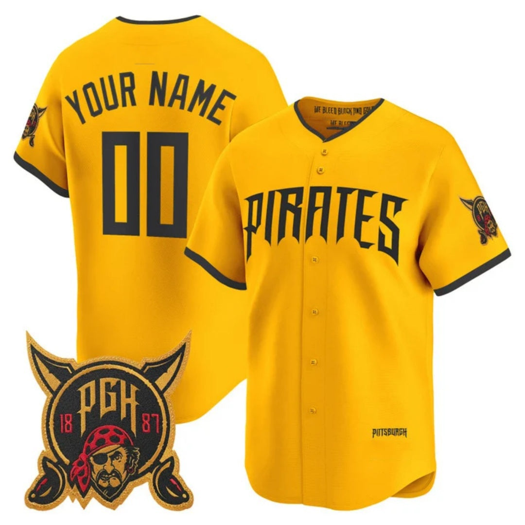 Custom Pittsburgh Pirates Gold Fotopoulosg 2026 City Connect Stadium Stitched Jersey