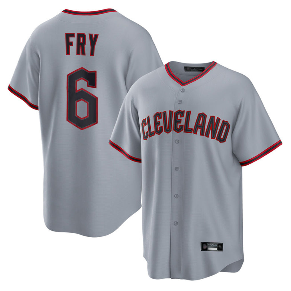 Cleveland Guardians #6 David Fry Player Gray Fotopoulosg Home Game Stitched Jerseys