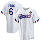 Texas Rangers #6 Josh Jung 2023 White Fotopoulosg World Series Stitched Jersey