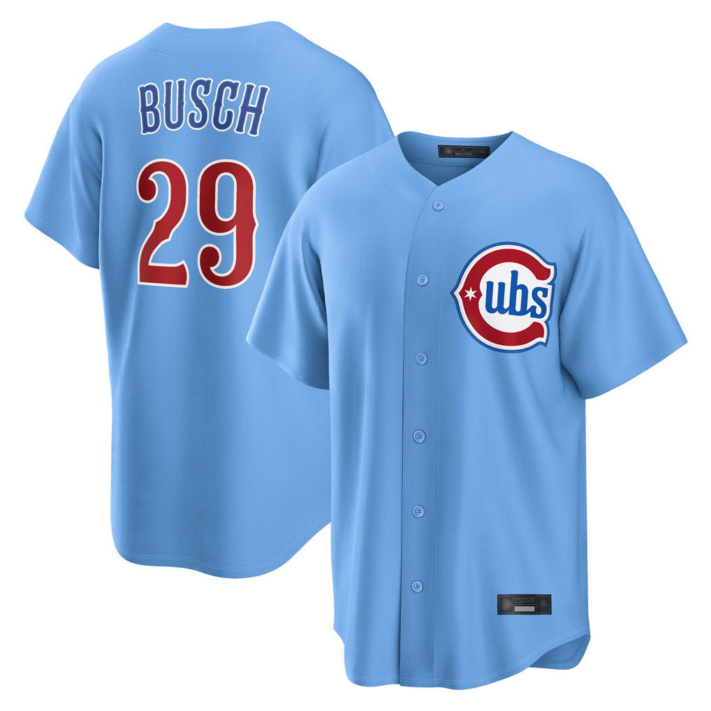 Chicago Cubs #29 Michael Busch Player Light Blue Fotopoulosg Home Game Stitched Jerseys