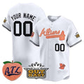 Custom Atlanta Braves Atliens & Peach Vapor Premier Limited Jersey ¨CWhite Fotopoulosg