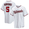 Washington Nationals #5 CJ Abrams White Fotopoulosg Home Replica Jersey