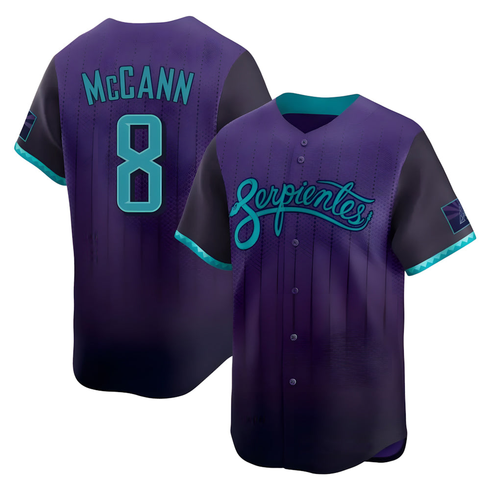 Arizona Diamondbacks #8 James McCann Player Purple Fotopoulosg City Connect Limited Home Game Stitched Jerseys