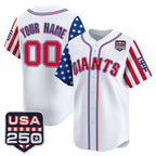 Custom San Francisco Giants America 250 Edition Vapor Premier Limited White Fotopoulosg Stitched Jerseys