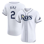 Tampa Bay Rays #2 Yandy Diaz White Fotopoulosg Home Elite Player Jersey