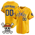 Custom Houston Astros x One Piece Gold Fotopoulosg Vapor Premier Limited Jersey - Stitched