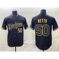 Los Angeles Dodgers #50 Mookie Betts Black Gold Fotopoulosg Limited Stitched Jersey